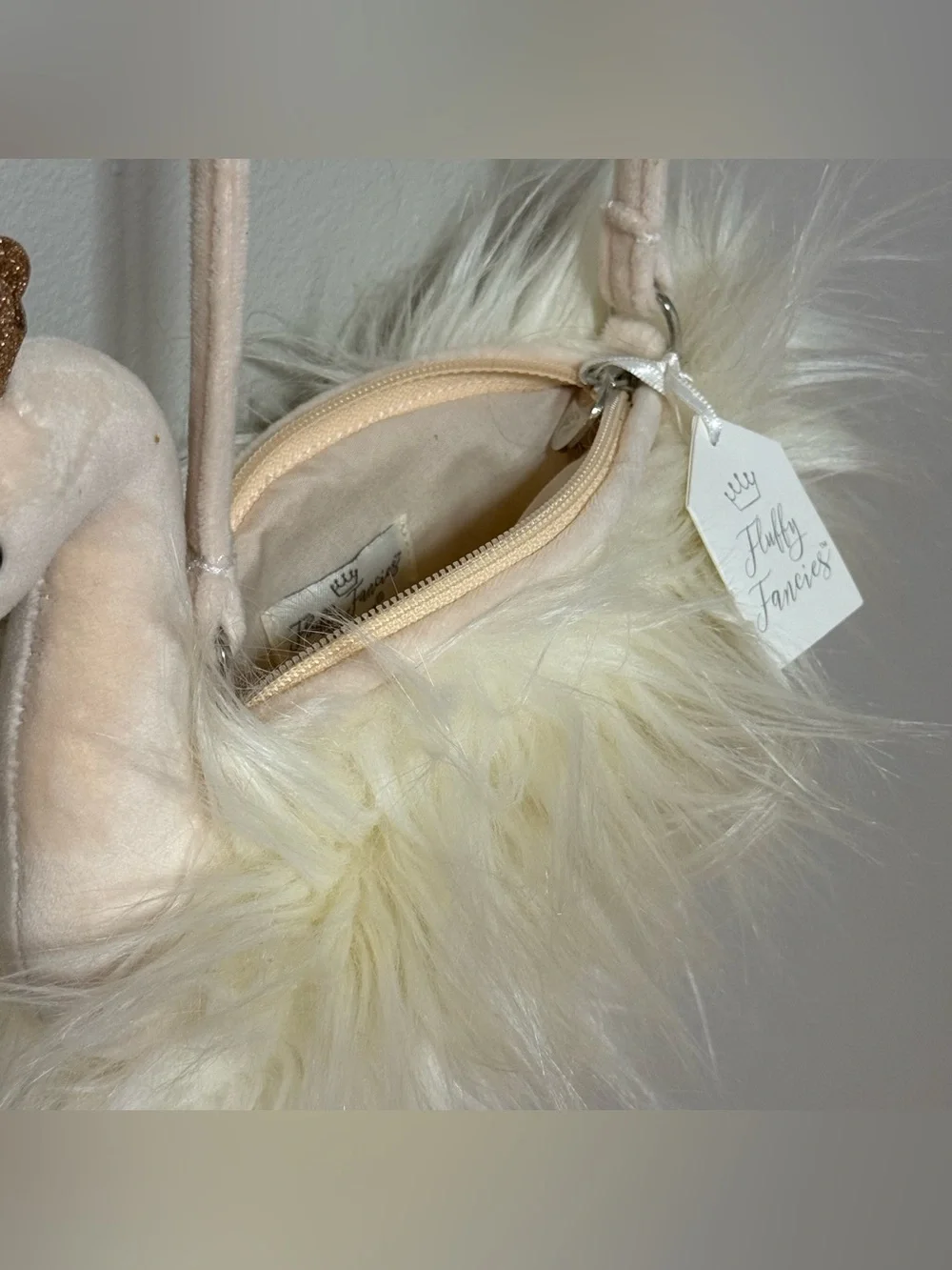 Jellycat London Fancy Princess Swan Fluffy Plush Tiara Fancies Bag
